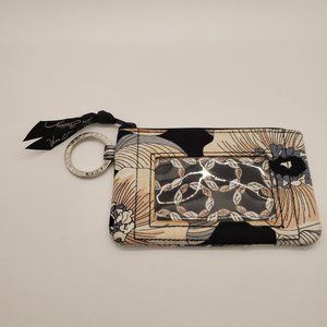 Vera Bradley Zip ID Wallet Small Black Floral